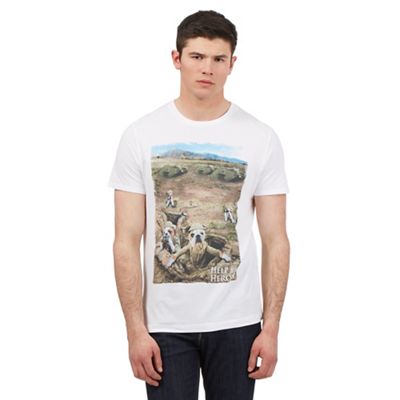 HELP for HEROES White bulldog trench print t-shirt
